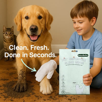 🐾BotanikoPet|Pet No-Rinse Full Body Cleaning Wipe Gloves