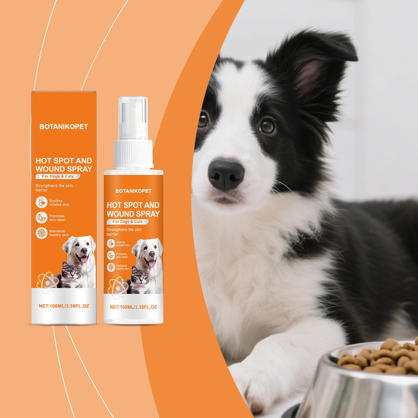 🐾BotanikoPet|Pet Hot Spot & Itch Relief Spray – Antibacterial & Skin Soothing Spray