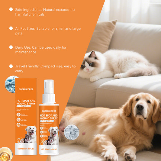 🐾BotanikoPet|Pet Hot Spot & Itch Relief Spray – Antibacterial & Skin Soothing Spray